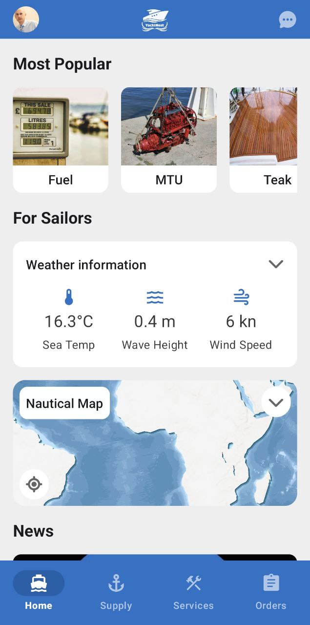 YachtNest Mobile UI